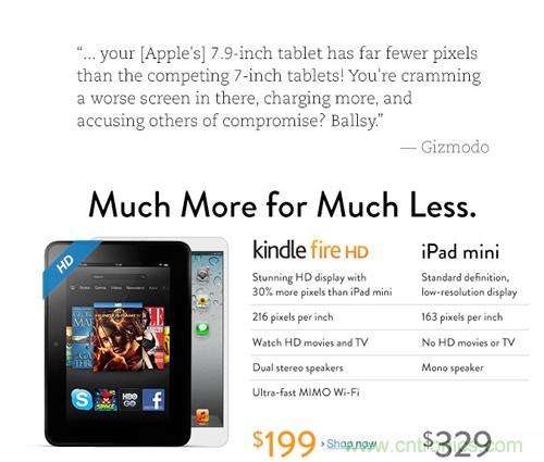 亞馬遜Kindle Fire HD：最厚道的售價！