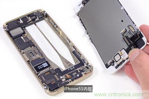 土豪金iPhone 5S拆解：內(nèi)部結構升級，維修難度增加