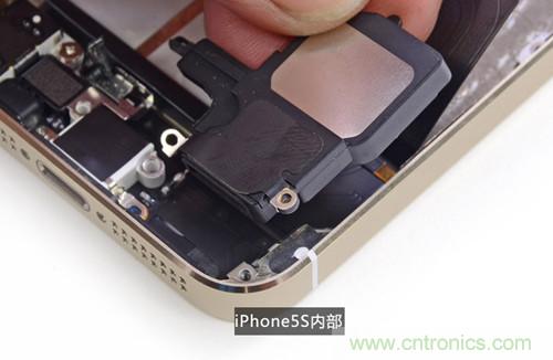 土豪金iPhone 5S拆解：內(nèi)部結構升級，維修難度增加