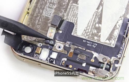 土豪金iPhone 5S拆解：內(nèi)部結構升級，維修難度增加