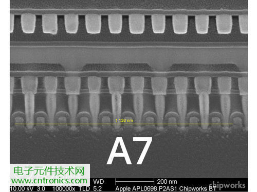 iPhone 5S芯片級拆解，顯微鏡下的A7處理器揭秘
