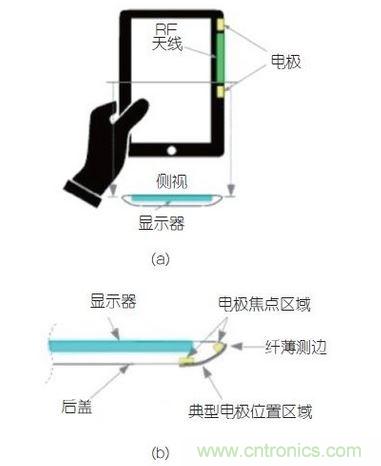 (a)側(cè)剖視圖描述；(b)電極焦點區(qū)域描述