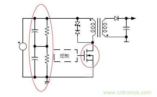 反激轉(zhuǎn)換器中的串聯(lián)大電容電路及單顆1，000VMOSFET