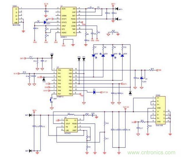 移動(dòng)電源電路。