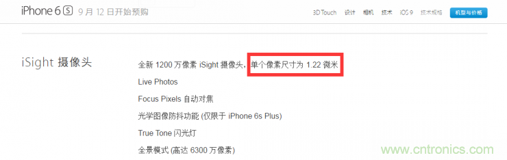 iPhone 6s告別800萬(wàn)像素，探秘新攝像頭“1.22微米像素”