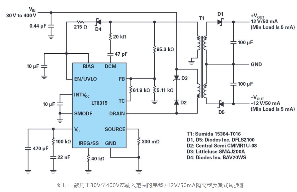 單個(gè)IC也能構(gòu)建緊湊、高效的雙極性穩(wěn)壓器